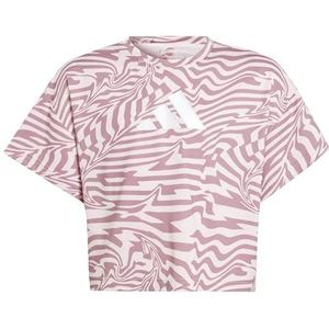 adidas T-shirt met Aeroready print voor meisjes (korte mouw), Helder Roze/Wonder Orchidee/Wit, 7-8 jaar