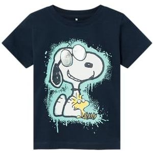 NAME IT Nmmmaikel Snoopy Ss Top Box Sky T-shirt voor jongens, blauw, 110 cm