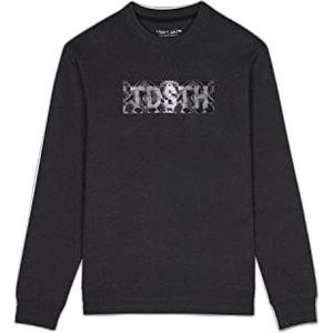 Teddy Smith Sweatshirt met capuchon voor heren, Melange Zwart, XS