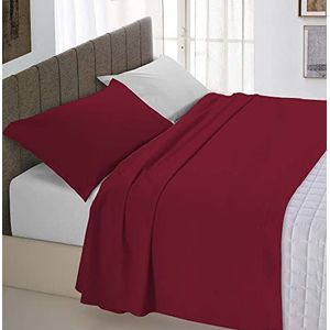 Italian Bed Linen Beddengoedset Natural Colour, bordeaux/lichtgrijs, tweepersoonsbed