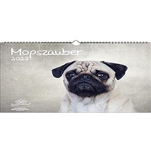 Mopsmagie DIN A3 kalender voor 2023 mops, honden en puppy's, zielenzauber