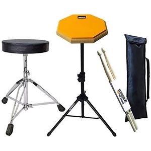 keepdrum DPOR8 Practice Pad oefenpad oranje 8 inch set met statief kruk en drumsticks