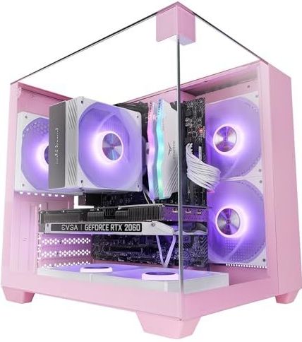 MC-VISIONM - Gaming Behuizing - Zwart - MicroATX - Drievoudig Gehard Glas