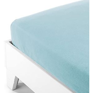 Caleffi - Effen laken | Italiaans design sinds 1962 | hoogwaardig flanel | geschikt voor eenpersoonsbed, aqua, eenpersoonsbed, materiaal flanel