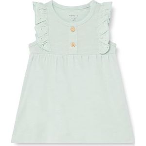 NAME IT Nbfhubbi Ss Dress jerseyjurk voor babymeisjes, groen, 80 cm