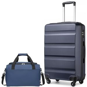 Kono Bagagesets Carry On Hand Cabine Bagage Medium Koffer Grote Inchecken Koffer met TSA-slot Harde Shell ABS Reiskoffer met Ryanair Onderstoel Cabine Tas 40x20x25, marineblauw, 24 Inch Luggage Sets,