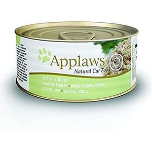 Applaws Appls Kittenkip, tin (53% kip, rijst, middelgrote groentegel), 1,68 kg
