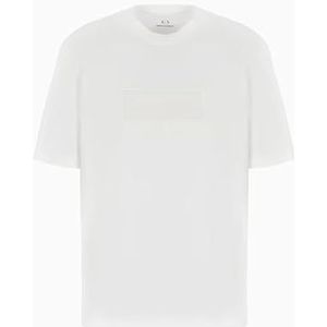 Armani Exchange Heren Black Edition, nylon logo patch T-shirt, off-white, M