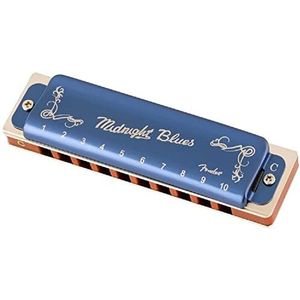 Fender® »MIDNIGHT BLUES HARMONICA« mondharmonica - Diatonisch - 10-gaten - stemming: C - Kleur: Blauw (Limited Edition)