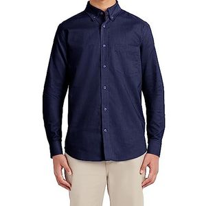 Nautica Heren schooluniform lange mouwen performance Oxford button-down shirt, marineblauw, M