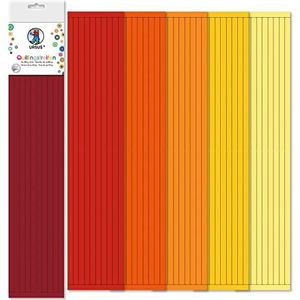 Ursus 57520003 Quillingstrepen 180 stuks, 10 mm breed, rood/oranje tinten, papierstroken van gekleurd tekenpapier in 6 verschillende kleuren