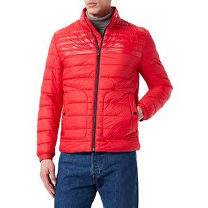BOSS Ocrunk Gewatteerde jas voor heren, gemaakt van gerecycled weefsel met logo patch, Bright Red623, 44
