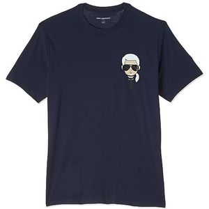 KARL LAGERFELD Klassiek Karl Character T-shirt met korte mouwen en ronde hals voor heren, Donkerblauw, M