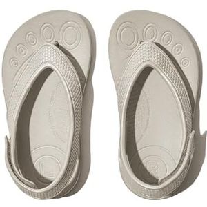 Fitflop Boys Unisex kinder-Iqushion-sandaal met stevige flipflop aan de achterkant, zilver