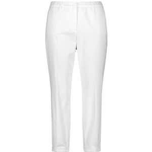 Samoon Dames katoenen chino met stretchcomfort Greta effen 7/8 lengte, wit, 54