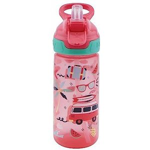 Nuby - Flip-It Drinkbeker met Zachte Tuit - Lekvrije Kinderdrinkbeker met Handig Handvat - Vaatwasmachinebestendig - Ideaal voor Kleuterschool en School - Roze - 540 ml