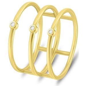Brilio Ring met zirkonen RI069Y - Circuit: 58 mm SBS3154-58, Estándar niet-edelmetaal, geen edelsteen, Estándar, niet-edelmetaal, geen edelsteen, Estándar, Metaal, Geen edelsteen