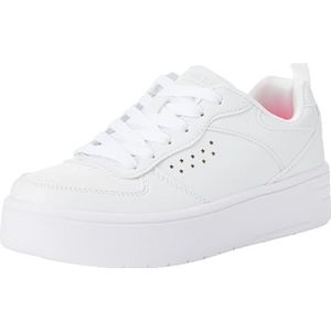 Skechers Straatsneakers voor meisjes, Witte synthetische witte rand, 33 EU