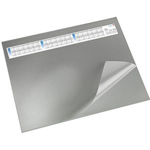 Läufer 44533 Durella DS bureauonderlegger met transparante onderlegger en kalender, antislip bureauonderlegger, 40 x 53 cm, grijs