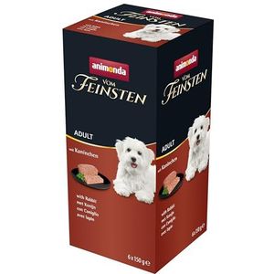 animonda Vom Feinsten Volwassen hondenvoer, natvoer voor volwassen honden, met konijnen, 6 x 150 g