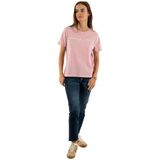 Tommy Hilfiger Dames REG Corp Logo C-NK SS WW0WW40276 Overige Tops, Roze (Bonita Roze), M, Roze (Bonita Roze), M