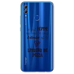 Zokko Beschermhoes voor Honor 10 Lite pizzasteen - zacht, transparant, zwarte inkt