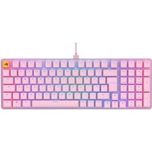 Glorious Gaming GMMK 2 Full Size (96%) - Mechanisch gamingtoetsenbord, aluminium frame, aanpasbaar, Doubleshot-doppen, Fox-schakelaars, RGB per toets, volledige NKRO, Engelse UK QWERTY-indeling - roze