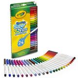 Crayola Viltstiften met Superpunt, Set van 24 Stiften in Diverse Kleuren, Geschikt Voor Kinderen Vanaf 4 Jaar