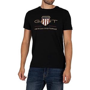 GANT T-shirt voor heren, zwart, XS