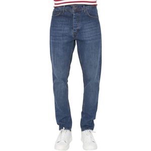 Trendyol Mannelijke Normale Taille Skinny fit Tapered Jeans Indigo, Indigo, 38