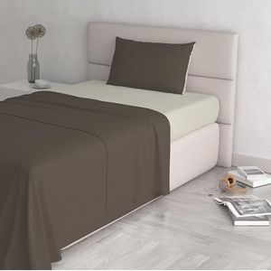 Italian Bed Linen Natural Color beddengoedset, 100% katoen, bruin/crème, afzonderlijk