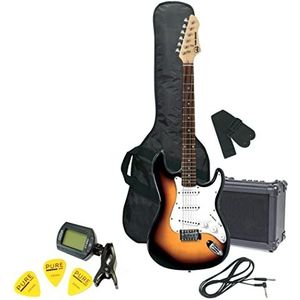 PURE GEWA E-gitaar Pack 3-tone sunburst RC-100 met versterker, gig bag, tuner, draagband, kabel, snaren, plectra