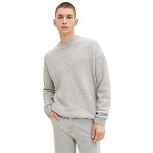 TOM TAILOR Denim Uomini Gebreide trui 1033534, 30557 - Light Grey White Knit Mouline, 3XL