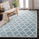 Safavieh Geometrisch tapijt, CHT734, handgetuft wol, blauw/ivoor, 160 x 230 cm