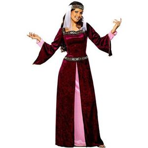 Smiffys Marion-kostuum voor dames, jurk en hoofddeksel, Tales of Old England, Rood, S - US Size 6-8
