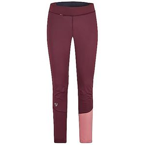 Ziener NURA Softshellbroek voor dames, langlauf-tight, winddicht, elastisch, velvet rood, 38