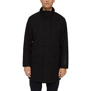 ESPRIT Collection Gerecycled: gewatteerde mantel, zwart, L