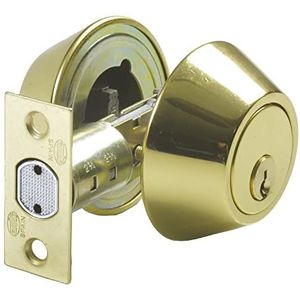 Amig - Rozettenslot met tweezijdige sleutel mod. 1650 | Ø 65 mm | Maximale deurdikte: 45 mm | veiligheidspen tegen zagen | messing gelakt
