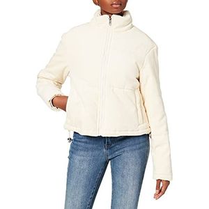 Urban Classics Corduroy Puffer Winterjas voor dames, met opstaande kraag, kort model, type donsjack, maat XS tot 5XL, witzand., 4XL