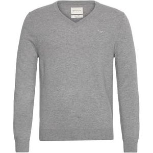 GANT - Extra Fijne Lamswol - Gemengd Grijs - Sweater