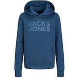 JACK&JONES JUNIOR Jjecorp Logo Sweat Hood Noos Jnr Sweatshirt met capuchon voor jongens, Ensign Blue/Fit:jr/Large Print, 164 cm
