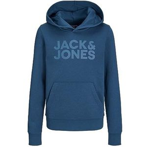 JACK&JONES JUNIOR Jjecorp Logo Sweat Hood Noos Jnr Sweatshirt met capuchon voor jongens, Ensign Blue/Fit:jr/Large Print, 164 cm