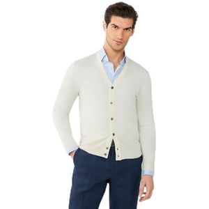 Hackett London Heren GMD Merino Zijde Cdi Sweater Vest, Beige (ivoorwit), 3XL
