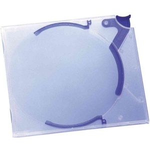 Durable 526706 CD/DVD doosje Quickflip Standaard, voor 1 CD, 5 stuks, transparant/blauw