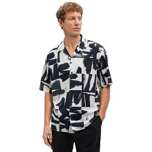 Mavi Heren bedrukt overhemd, zwart, XL