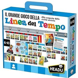 Headu Het grote spel van de tijdlijn daagt je vrienden uit om oude beschavingen te ontdekken, It57052, educatief spel voor kinderen van 6 tot 10 jaar, gemaakt in Italië