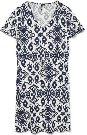 VERO MODA - Gedrukte Jurk - Blauw - Viscose