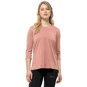 Jack Wolfskin Crosstrail 3/4 T W T-shirt, Dawn-Pink, XS voor dames, Roze Dawn, XS