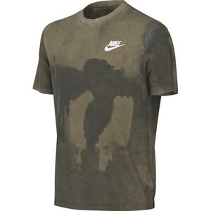 Nike K NSW Tee Club Sesonl WSH AOP T-shirt voor kinderen, uniseks, Neutraal olijf/cargo kaki/wit, S