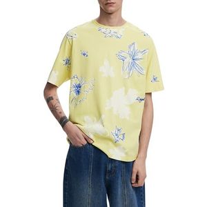 Desigual - T-shirt - Multicolor - Korte Mouwen - Bladeren en Bloemen Ontwerp
